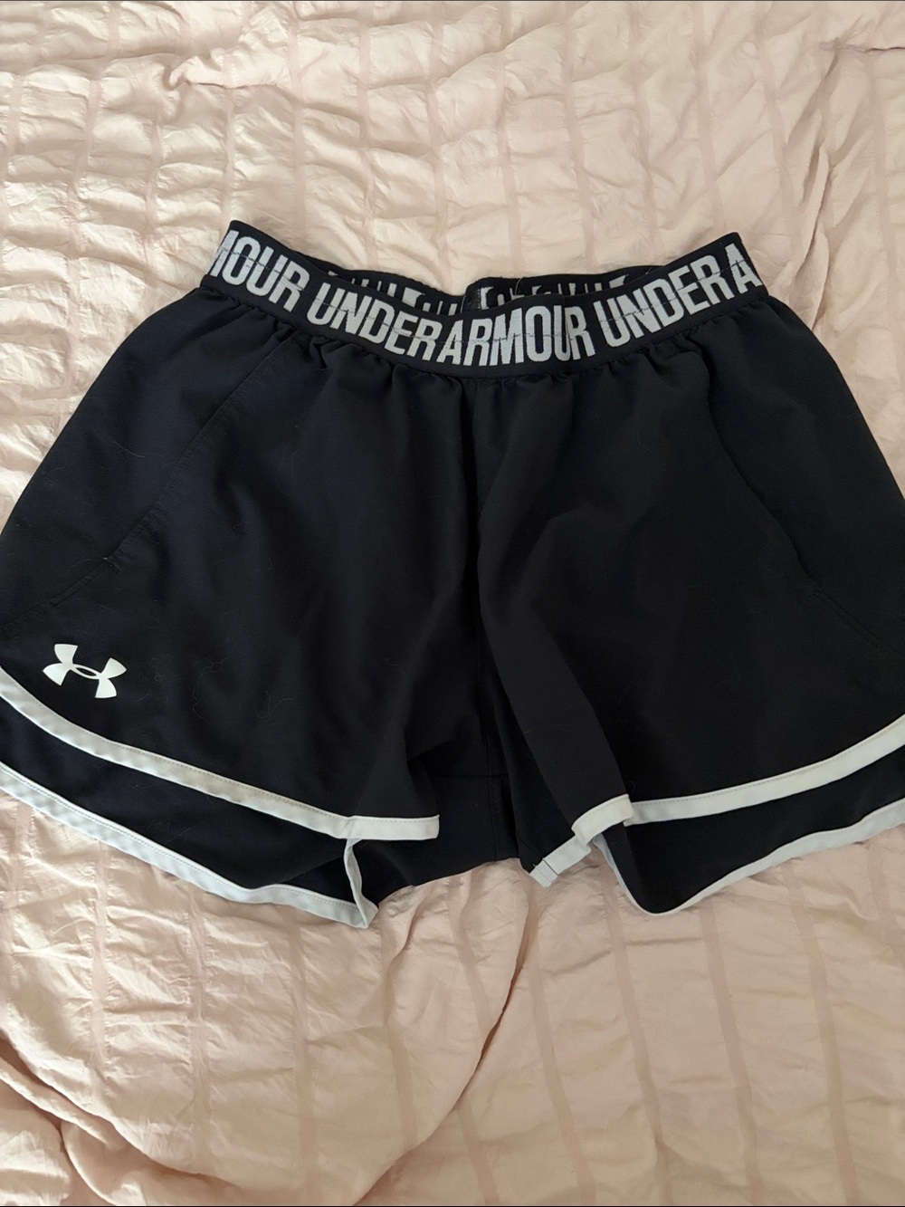 Under Armour Black Women’s Athletic Shorts with White Trim